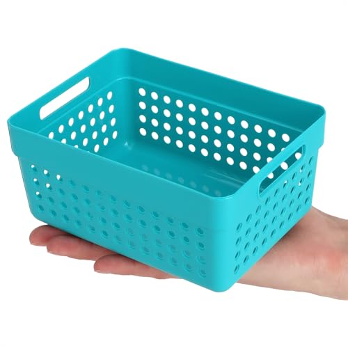 com-four® 5x Aufbewahrungskorb - Deko-Körbe mit Seitengriffen - Kunststoffboxen für Kosmetik, Spielzeug und Haushaltsprodukte - stapelbare Organizer für Schubladen in 5 Farben (bunt - 5 Stück)