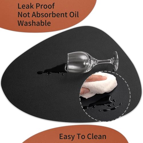 Myir JUN Placemats Set of 4 Faux Leather Placemats with Coasters by Myir JUN - Image 3