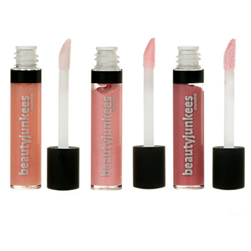 Beauty Junkees Matte Shimmer Lip Gloss Set – 3 Piece Minis Kissable Collection, Long Lasting Sheer Lipgloss, Mint Flavored Moisturizing Shine, Paraben Free, Gluten Free, Cruelty Free #TOP15