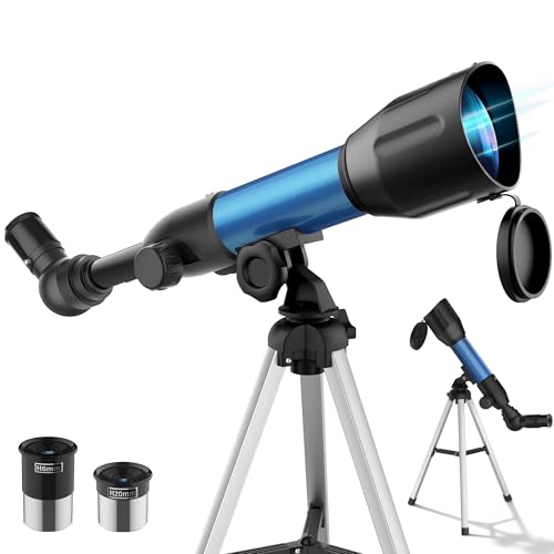 Astronomisches Teleskop für Kinder, 360/50mm HD Refraktor Teleskop für Einsteiger, Tragbar & Superklar, für Himmel- und Landschaftsbeobachtung, ideales Bildungsgeschenk