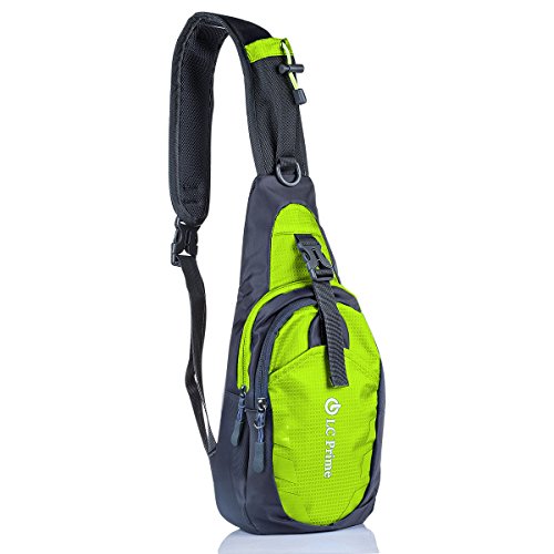 LC Prime Sling Bag Backpack Chest Shoulder Compact Fanny Sack Satchel Outdoor Bike Nylon Fabric Green