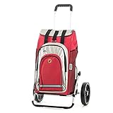 Hochwertig: Trolley Gestell aus Aluminium bis 50 kg belastbar * leichtgängige große und leise Räder mit 25cm Durchmesser * Shopper Tasche wasserabweisend