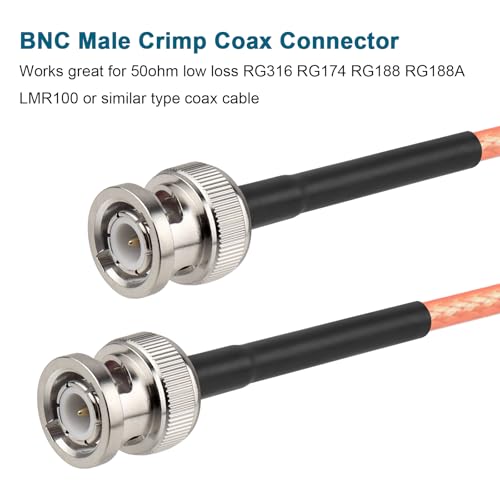 Pack de 10 conectores BNC macho para cable coaxial miniatura 5