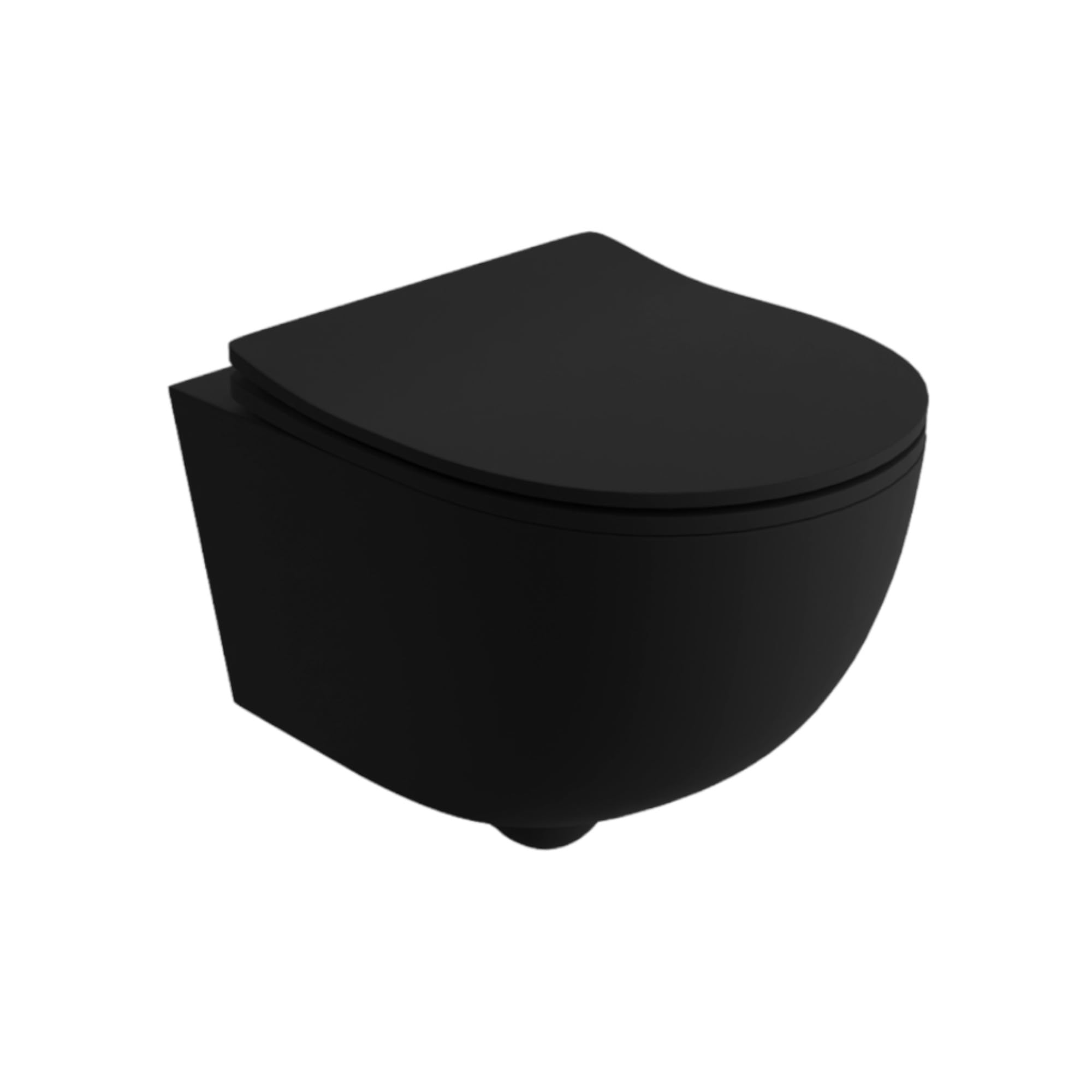 LAVITA Brava Black Abattant de WC suspendu avec système d'abaissement automatique et charnières en métal Noir 360 x 480 x 375 mm