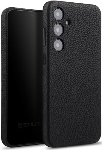 Coque Samsung S24 Plus en cuir StilGut pour éviter les rayures de l'appareil photo arrière