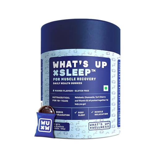 22% OFF on What’s Up Wellness Melatonin Gummies for Sleep With Muscle Recovery & Nerve Relaxation, Melatonin 5mg Helps You Sleep Soundly and Wake Up Fresh & Energetic | For Men & Women