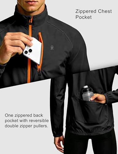 Image of Little Donkey Andy Men's Cycling Jacket, Waterproof Lightweight Windbreaker, Packable