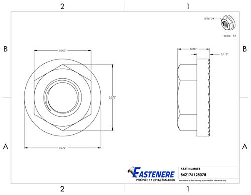 Auveco # 22947 GM 11546449 M6-1.0 Thread - 19mm Flange General Purpose Nut. Qty 25.