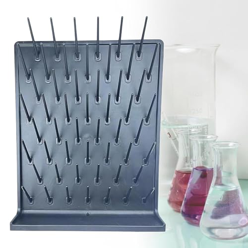 Escurridor de Laboratorio para Tubos de ensayo y Material de Vidrio, diseño Que Ahorra Espacio para Montaje Superior o en Pared, Ideal para Uso en Laboratorios y Actividades científicas.