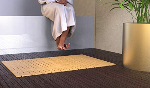 EISL Bamboo TE-BA02 Bath Mat 50 x 70 cm, Light Brown, 70 x 50 cm (Rectangular) - Image 4