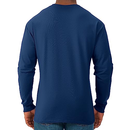 Image of Jerzees Mens Dri-Power Cotton Blend Long Sleeve Tees, Moisture Wicking, Odor Protection, UPF 30+, Sizes S-3x