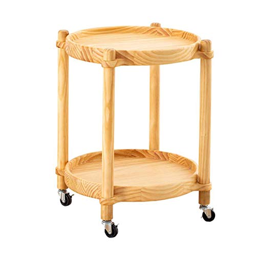 Telephone Table, Solid Wood Storage Rack，2-Tier Pallet Side Table，Outdoor &amp; Indoor Drink Snack Coffee Table Telephone Table，2 Colors(Size:16.53 16.53 21.65in,Color:Wood C