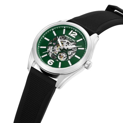 Image of Kenneth Cole Automatic Green Round Dial Men's Watch | Silicon Strap Material | Watches for Men Analog - KCWGZ0104002MNW