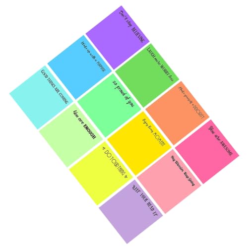 Notas adhesivas fluorescentes para escuela y listas de compras con frases motivacionales