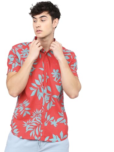 Image of Ketch Men's Cotton Slim Fit Printed Half Sleeve Shirt