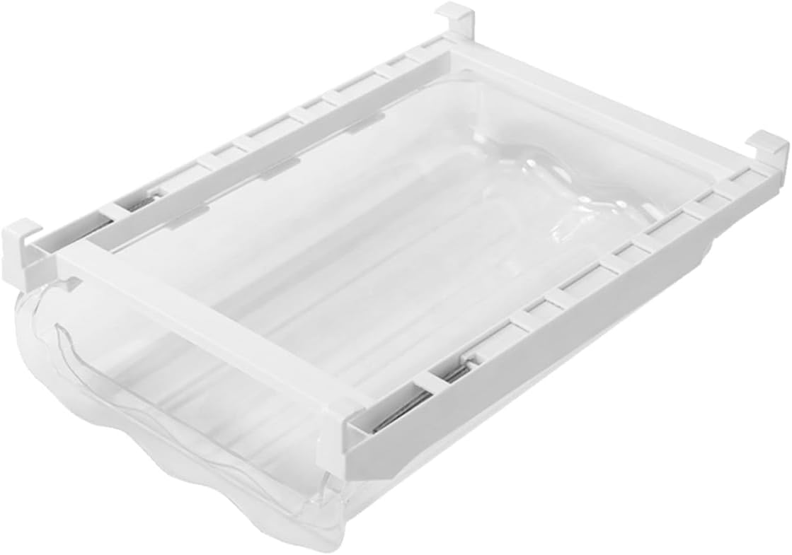 Balacoo 1Pc Rolling Egg Storage Container for Refrigerator Multi Function Egg Organizer Box Creative Fridge Supplies Space Saving Design Easy to Clean White