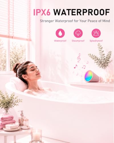 Image of Portable Bluetooth Speaker Wireless with 9 Color Lights, 20H Playtime, Stereo Pairing, Deep Bass, IPX6 Waterproof, Bluetooth 5.3, Small Speaker for Home, Party, Outdoor, Camping