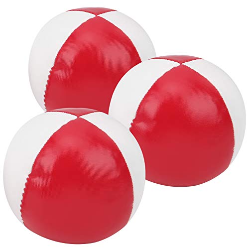 SIXRUN Pelotas de Malabares de Cuero PU, Pelotas de Práctica Suaves para Principiantes y Profesionales, Diversión en Interiores y Exteriores, Juego de 3 Piezas, Diámetro de 2,5 Pulgadas (#1)