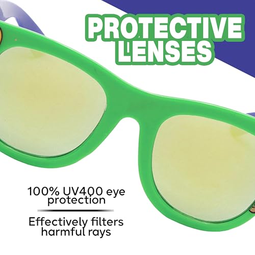 Image of ARKAID Super Mario Sunglasses - Luigi Frames: Stylish, Comfortable, & Durable UV-Protective Mario and Luigi Sunglasses with Luigi Costume Kids Soft Carrying Case - Officially-Licensed by Nintendo