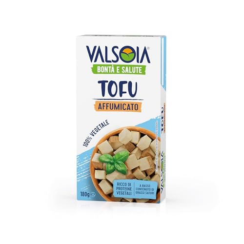 Valsoia - Tofu Affumicato Ricco di Proteine Vegetali, Gusto Intenso, 100% Vegetale, Ideale per Insalate, Primi e Secondi Piatti, Senza Lattosio, Confezione da 180 g