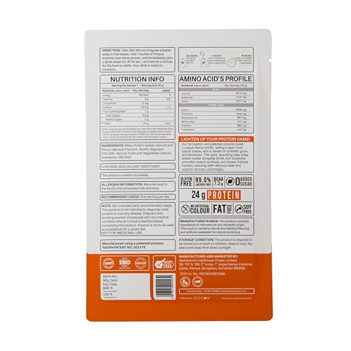 Image of Protyze Anytime Clear Whey Protein (5 Servings, Orange Squash)