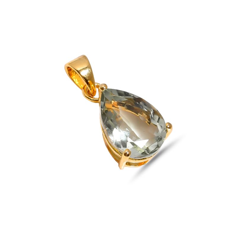 Pendentif améthyste verte naturelle poire, un cadeau unique