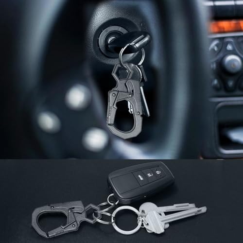 Image of Ahiller Double Locking Carabiner Clip - Zinc Alloy Mens Keychain for Keys | Unisex,Dual Press Double Lock, Anti Misopening,Heavy Duty,Suitable for Car Keys,Belt,Backpack,Hiking,Riding,Outdoor Camping