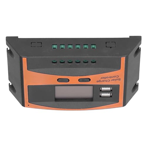 Image of 12V /24V Solar Charge Controller, PWM Solar Power Controller with Dual USB Ports, Digital Display for Solar Panel System, IP32 High Efficient Controlling Device for Lead (50A)