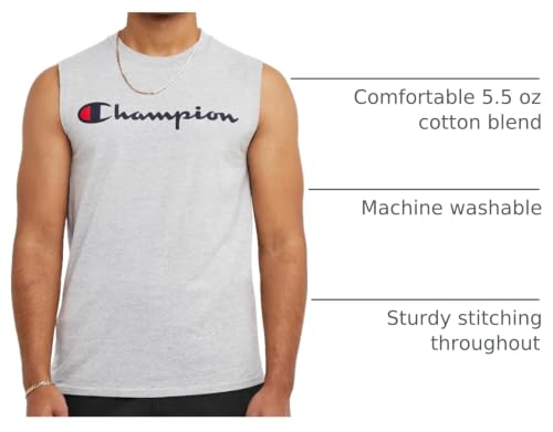 Image of Champion Men's Muscle Tank, Classic Graphic Muscle Tee, Sleeveless T-shirt for Men (Reg. Or Big & Tall)