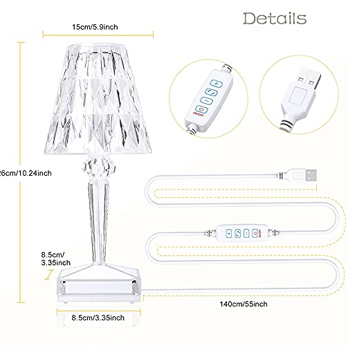 ROCK-POW-Lamp-Living-Room-Elegant-Table-Lamp-with-3-Way-Dimmable-Color-USB-Powered-Crystal-Diamond-Lamp-Decorative-Light-for-Living-Room-Bedroom