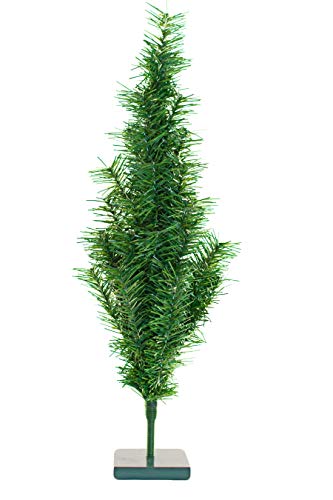 24" Alpine Green Christmas Tree Tinsel Tabletop Artificial Brush Indoor Outdoor Base Stand Included 2Ft Tall (Alpine Green) #TOP6