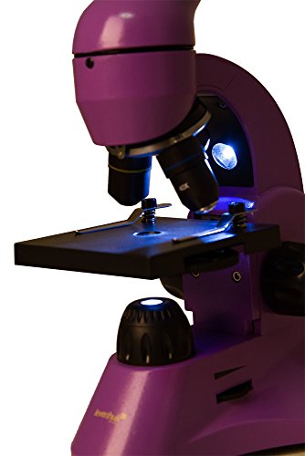 Levenhuk Rainbow 50L Amethyst Lightweight Student Microscope (40-800x) with Experiment Kit and Storage Case