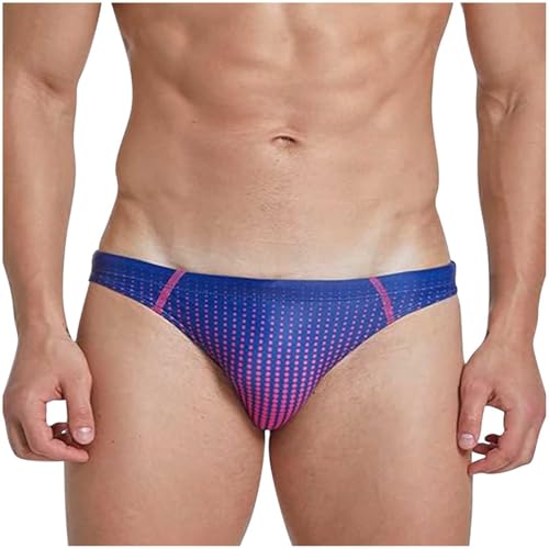 Mens Sexy Swim Briefs Low Rise Micro Bikini Comfy Printed Trunks Stretch Waist Lightweight Swimwear Shorts Bottoms