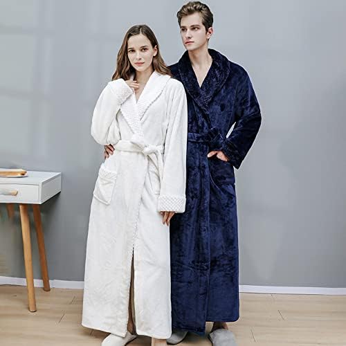 Men Sleepwear Women Nightgown Flannel Kimono Bathrobe Gown Loose Nightwear Intimate Lingerie Coral Fleece Lounge Wear Homewear,Purple Women,L