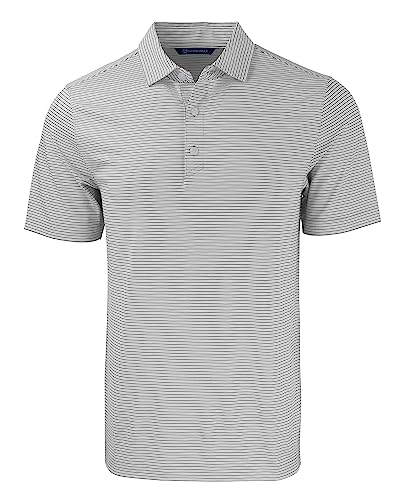 Cutter & Buck Forge Eco Double Stripe Stretch Recycled Mens Big &Tall Polo, Polished/White