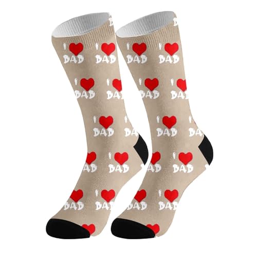 Genérico Calcetines calientes para hombre Calcetines impresos personalizados para cumpleaños de vacaciones casuales hágalo usted mismo Calcetines calientes suéter, beige, Talla única