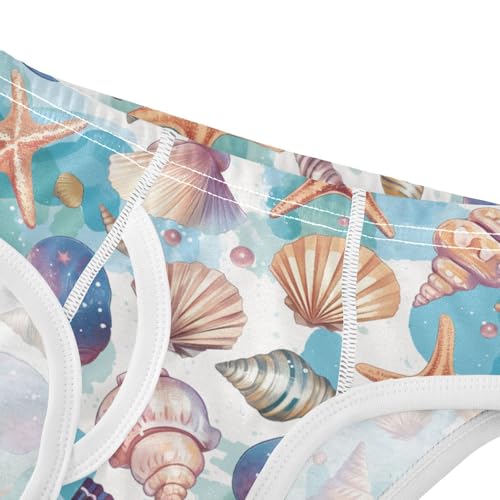 Wusikd Shells Sea Boys' Underwear Cotton Stars Boys Briefs Soft Toddler Underwear 2T4