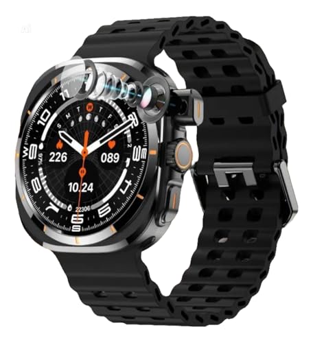 GiDaCom Smartwatch Android 4G Fotocamera Telescopica – Orologio con Slot SIM, WiFi, Bluetooth, Ricarica Wireless, Impermeabile – Chiamate, Sport, Salute – Compatibile iOS e Android (Nero)