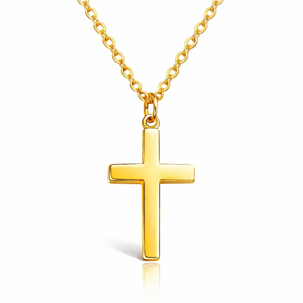 Cross Necklace for Women, 14K Gold Plated/Sterling silver Chain Necklace Dainty Layered Gold Cross Pendant Necklace Simple Cute Necklaces for Women Gold Jewelry for Women