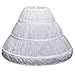 Aawsome Jupon blanc pour enfant avec 3 cerceaux en dentelle Crinoline 1 couche Bordure en dentelle florale Taille élastique Cordon de serrage