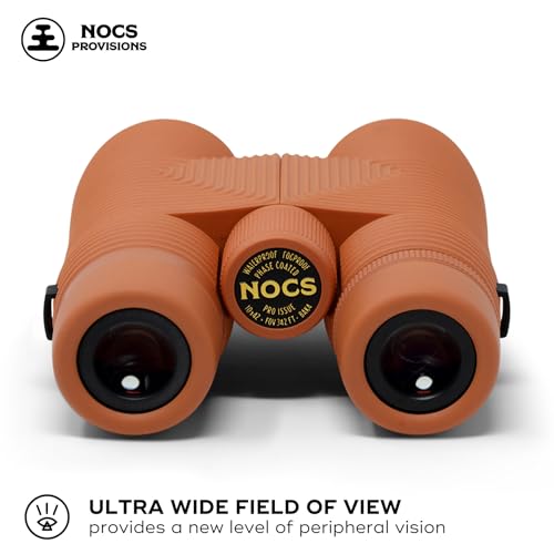 Nocs Provisions Pro Issue 10x42 Compact Fogproof Waterproof Binoculars for Adults & Kids, 10X Magnification, Wide View Multi-Coated Lenses for Bird Watching, Hunting & Stargazing - Carnelian Orange by Nocs Provisions - Image 2