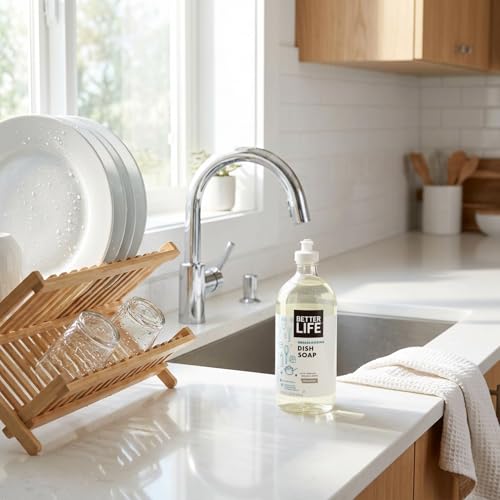 Image of Better Life Liquid Dishwashing Soap for Home & Kitchen Sink - No Gloves Required Kitchen Soap for Sensitive Skin, Unscented, 22 Fl Oz