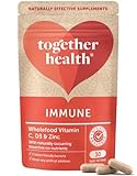 Immune Support Supplement – Together Health – Whole Food Nutrients – Vitamin C, Zinc, Selenium & Live Bacteria – Vegan Friendly – Made in The UK – Pack of 3-90 Vegecaps