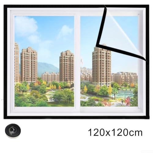 Película aislante para ventanas de PE transparente y resistente al viento (120x120 cm) 2