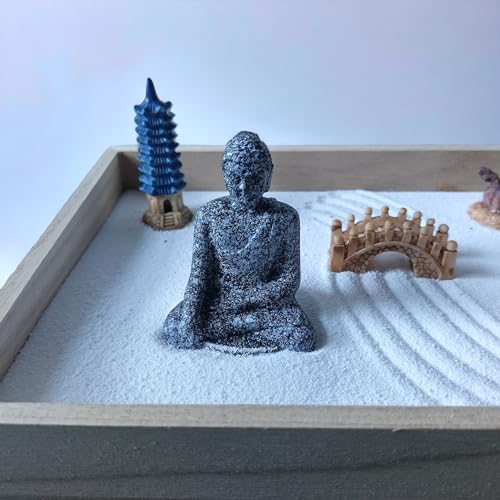 Jardin zen japonais en bois grand format avec coffret cadeau