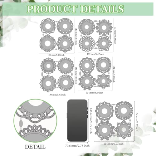 Matrices de découpe en forme de cercle dentelle scrapbooking et gaufrage papier - 3