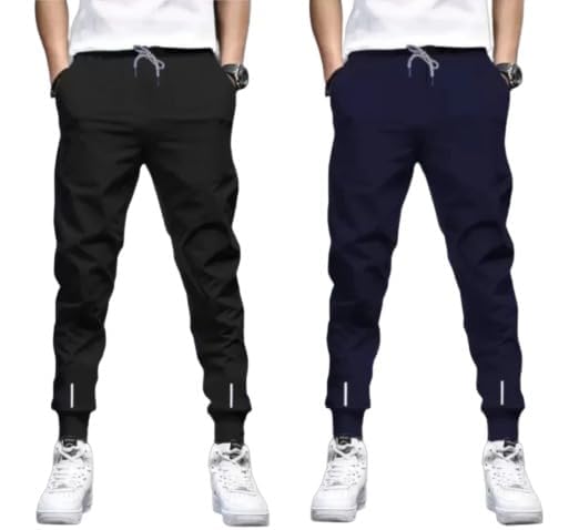 Image of Track Pants for Mens || Joggers for Mens || Men's Sports Regular Fit Polyester Track Pant with Two Side Zipper Pockets