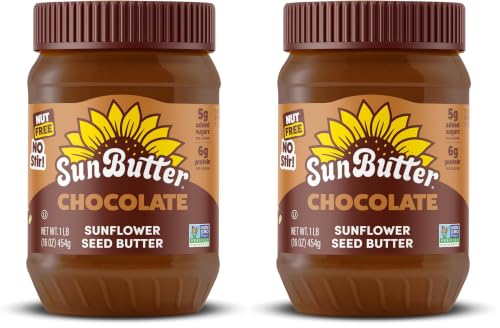 Image of SunButter Chocolate Sunflower Seed Butter (1 Jar | 16 oz) - Healthy, Low-Sugar, Protein-Packed Spread for Breakfast, Desserts, Snacks & More (Pack of 2)