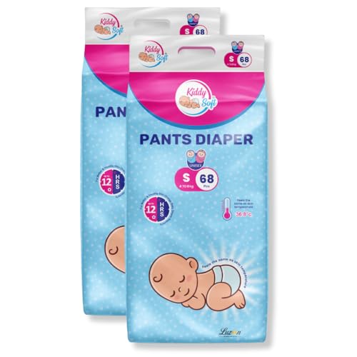 Image of Baby Diaper Pants, Small Size (S), 136 Counts | with 5 Layer All Night Leakage Protection & Quick Absorbency | For Babies of 4-8 Kg | Up to 12 hours Protection | Rash Free Comfort Diapers