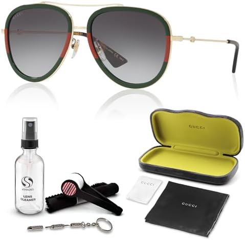 Gucci GG0062S Aviator Shape Sunglasses wit Luxury Eyewear Kit